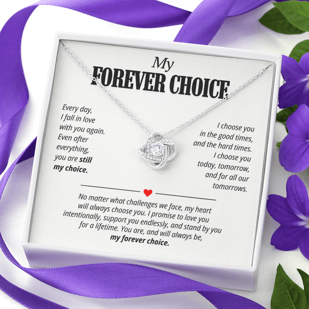 My Forever Choice Necklace for Her – Love Knot Romantic Commitment Gift