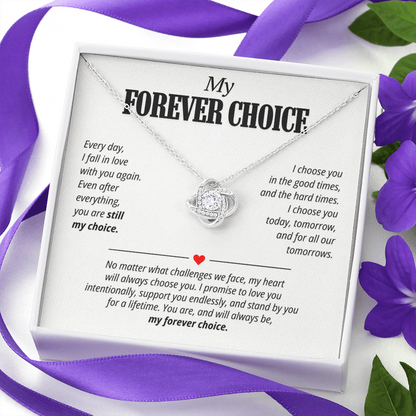 My Forever Choice Necklace for Her – Love Knot Romantic Commitment Gift