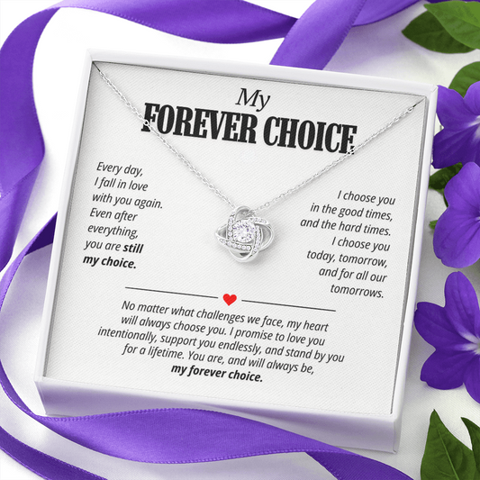 My Forever Choice Necklace for Her – Love Knot Romantic Commitment Gift