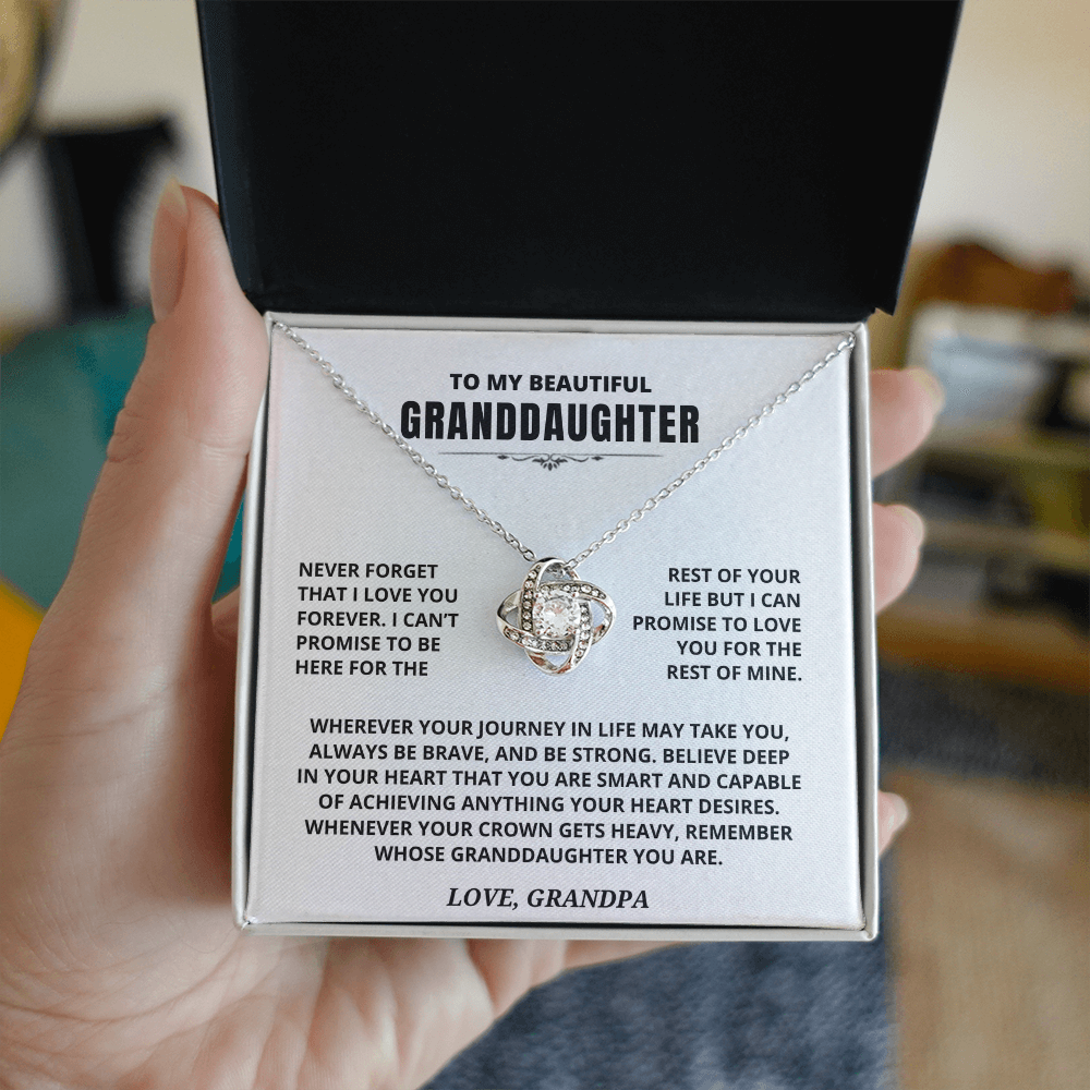 To My Granddaughter Gift From Grandpa, "Never Forget That I Love You"