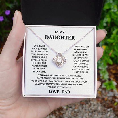 To My Daughter - Dad - Love Knot Necklace Gift Set - CFG318