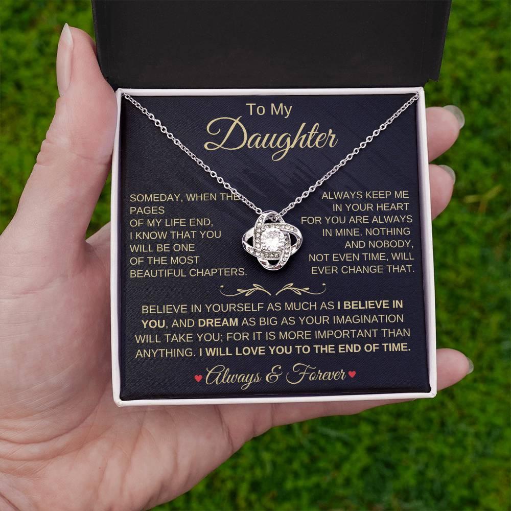 Beautiful Gift for Daughter "I Will Love You Always & Forever" Necklace - Charming Family Gift
