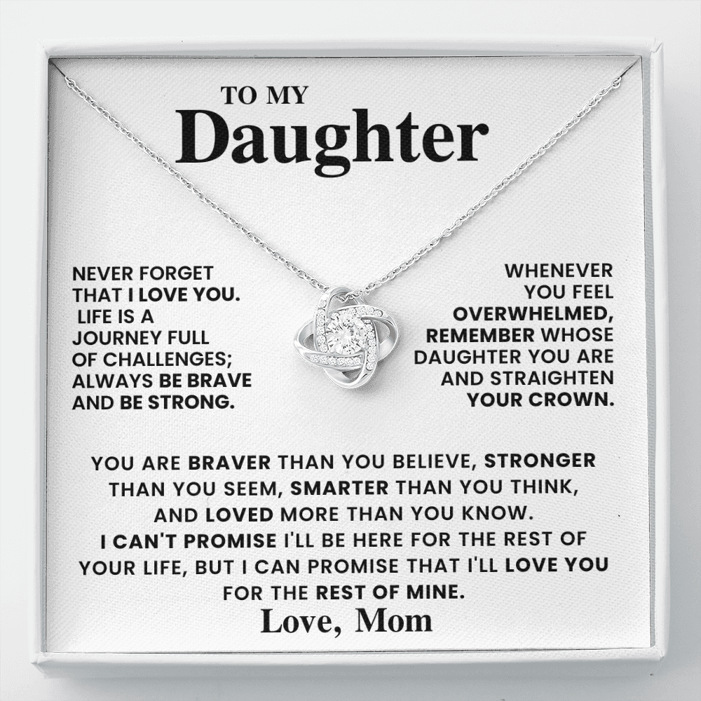 To My Daughter - From Mom - Love Knot Necklace Gift Set - CFG557