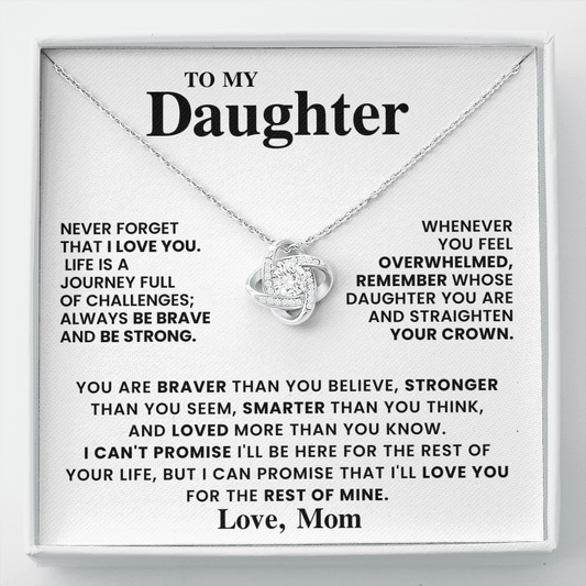 To My Daughter - From Mom - Love Knot Necklace Gift Set - CFG557