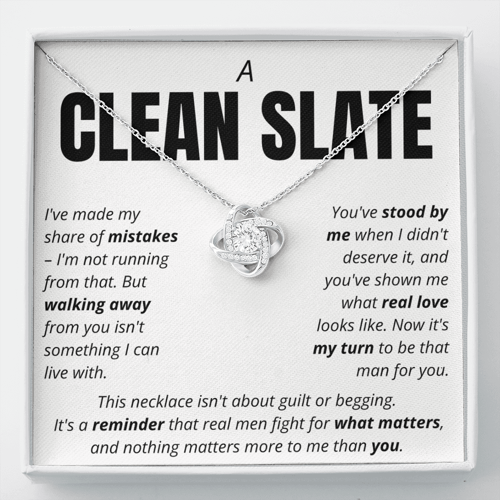 “A Clean Slate” Love Knot Necklace – Apology & Reconciliation Gift for Her