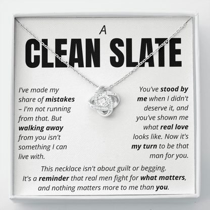 “A Clean Slate” Love Knot Necklace – Apology & Reconciliation Gift for Her