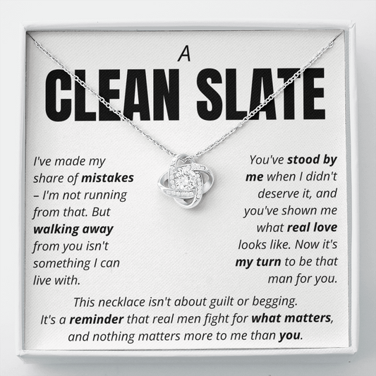 “A Clean Slate” Love Knot Necklace – Apology & Reconciliation Gift for Her