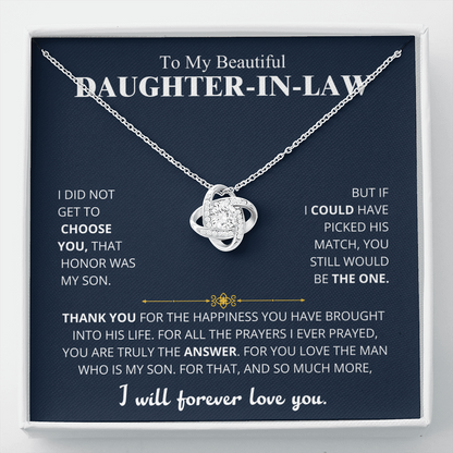 Gift for Daughter-in-law - Love Knot Necklace Gift Set - CFG232