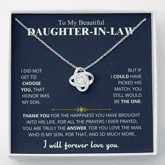 Gift for Daughter-in-law - Love Knot Necklace Gift Set - CFG232 - CHARMING FAMILY GIFT LLC 