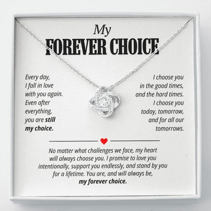 My Forever Choice Necklace for Her – Love Knot Romantic Commitment Gift