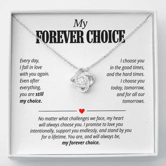 My Forever Choice Necklace for Her – Love Knot Romantic Commitment Gift