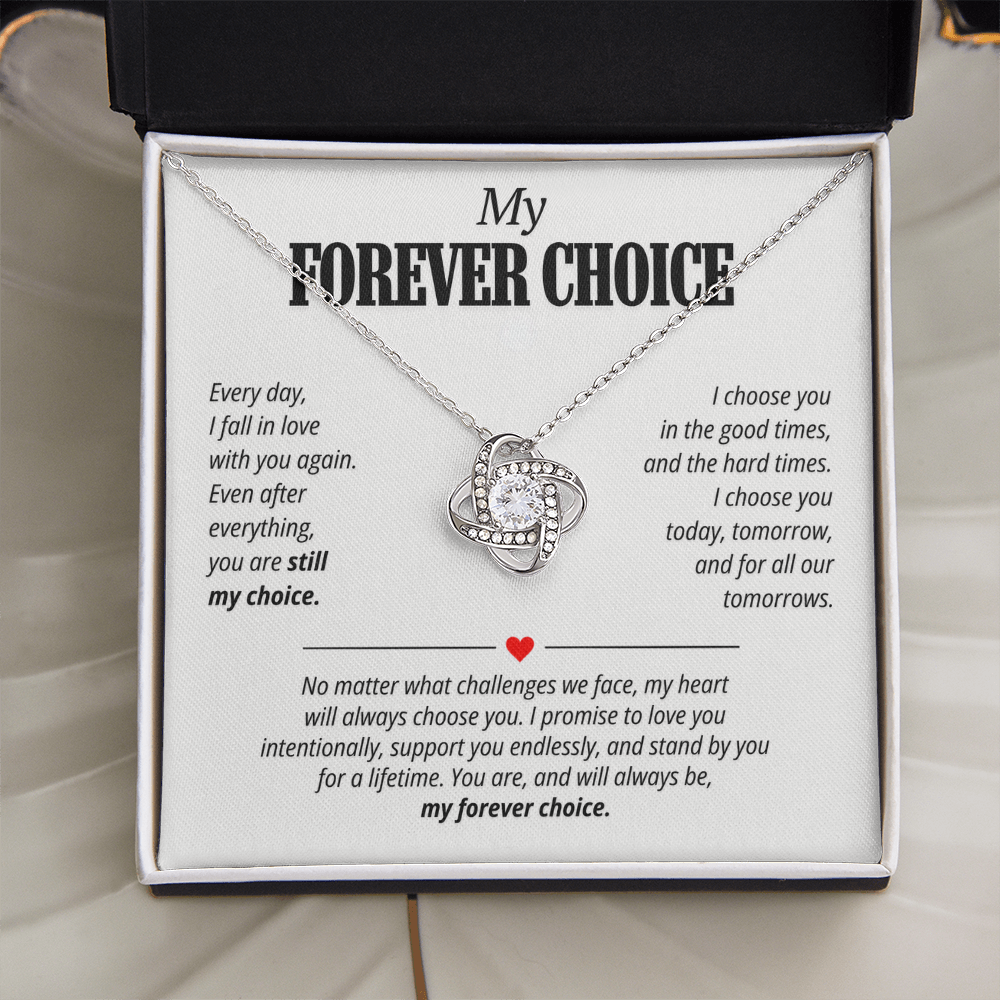 My Forever Choice Necklace for Her – Love Knot Romantic Commitment Gift