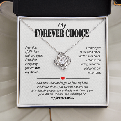 My Forever Choice Necklace for Her – Love Knot Romantic Commitment Gift
