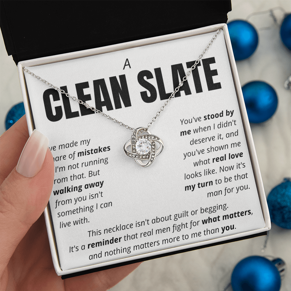 “A Clean Slate” Love Knot Necklace – Apology & Reconciliation Gift for Her