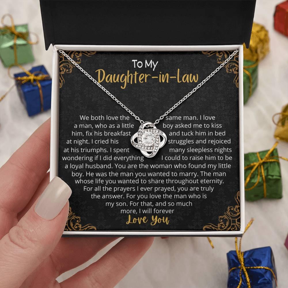 [Almost Sold Out] To My Beautiful Daughter in Law - Love Knot Necklace - Charming Family Gift
