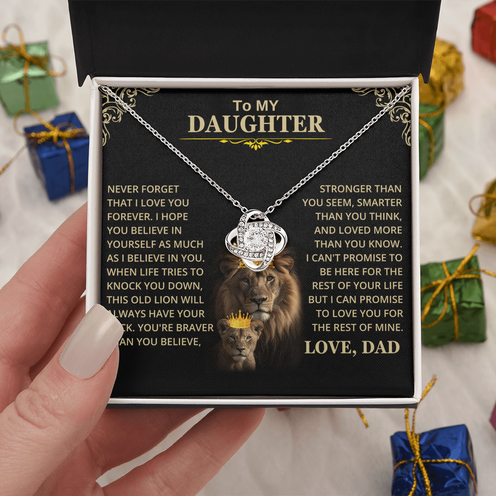 Daughter Gift From Dad, "This Old Lion", Knot Necklace