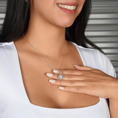 To My Bonus Daughter - "My Family Forever" Love Knot Necklace Gift Set