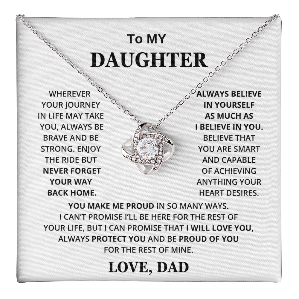 To My Daughter - Dad - Love Knot Necklace Gift Set - CFG318