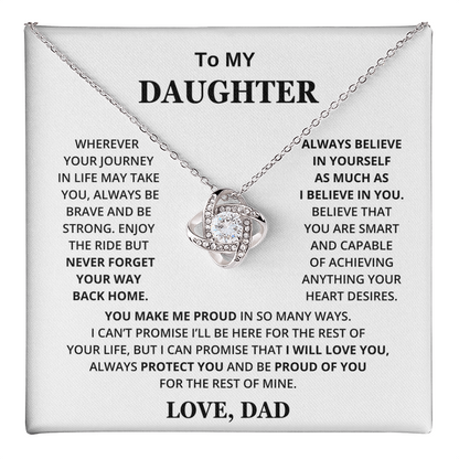 To My Daughter - Dad - Love Knot Necklace Gift Set - CFG318