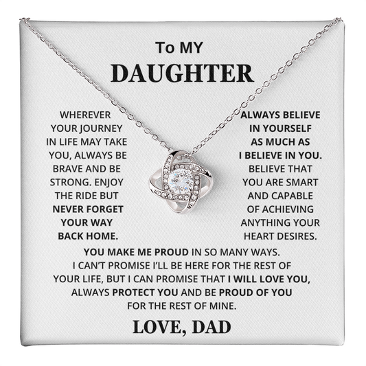 To My Daughter - Dad - Love Knot Necklace Gift Set - CFG318