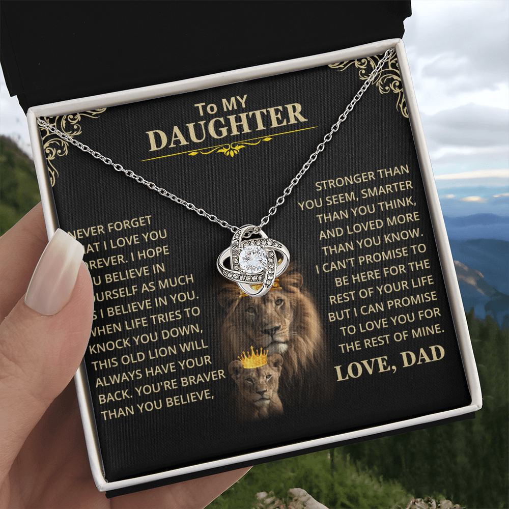 Daughter Gift From Dad, "This Old Lion", Knot Necklace