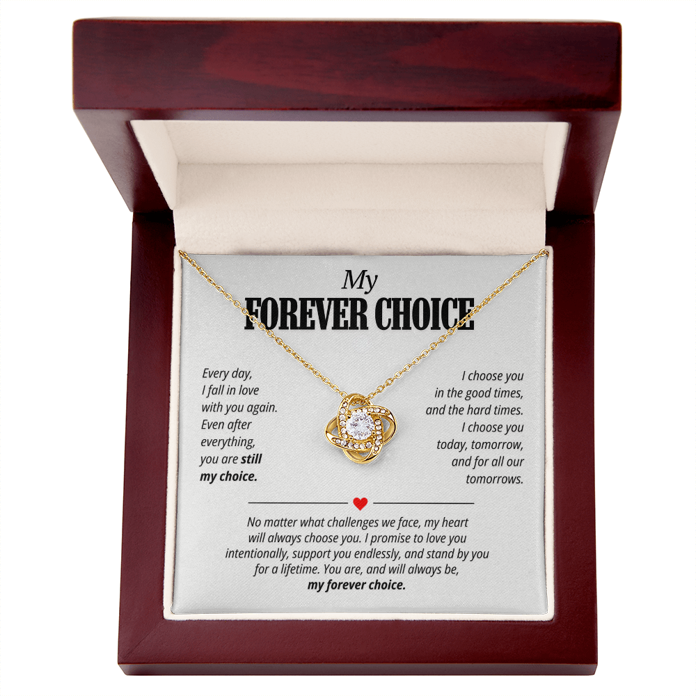 My Forever Choice Necklace for Her – Love Knot Romantic Commitment Gift