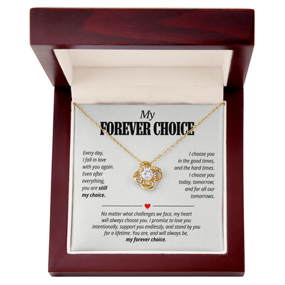 My Forever Choice Necklace for Her – Love Knot Romantic Commitment Gift