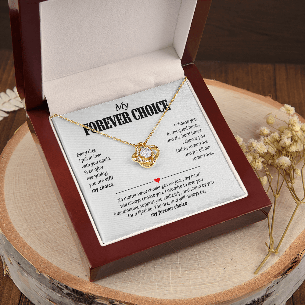 My Forever Choice Necklace for Her – Love Knot Romantic Commitment Gift