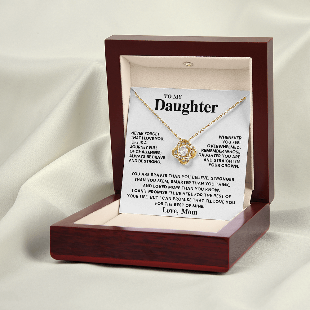 To My Daughter - From Mom - Love Knot Necklace Gift Set - CFG557