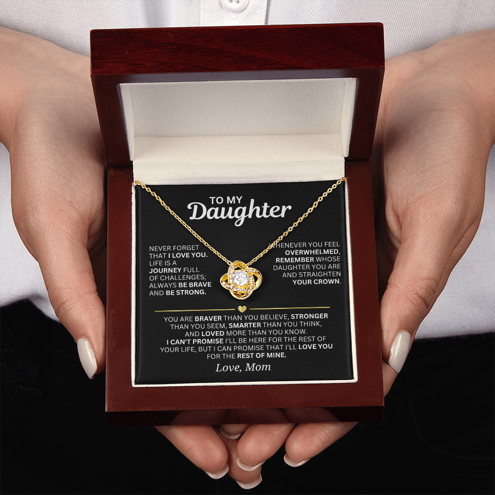 To My Daughter - From Mom - Love Knot Necklace Gift Set