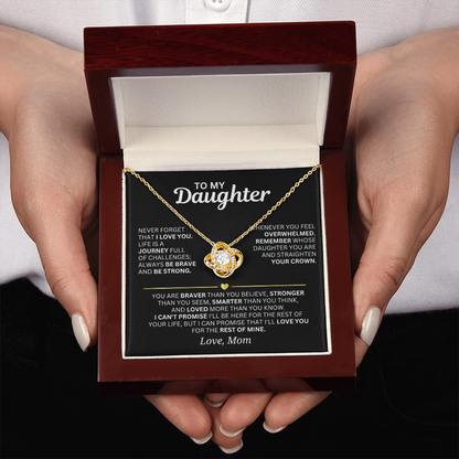 To My Daughter - From Mom - Love Knot Necklace Gift Set
