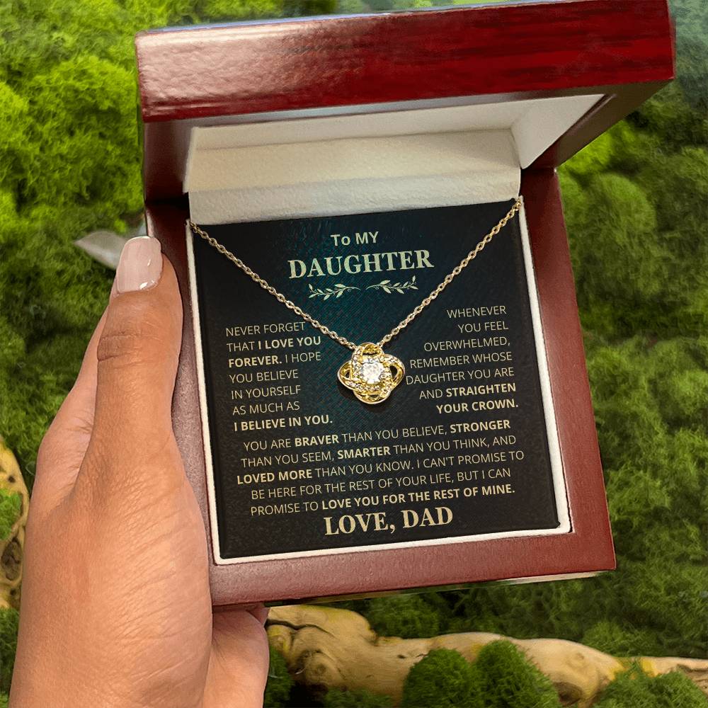 Beautiful Gift for Daughter From Dad "Never Forget That I Love You" Necklace