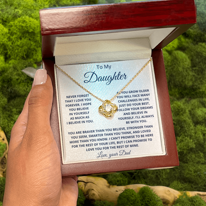 To my Daughter Love Knot Necklace