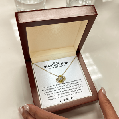 Mother Of The Bride Gift (You Held My Hand) Love Knot Necklace