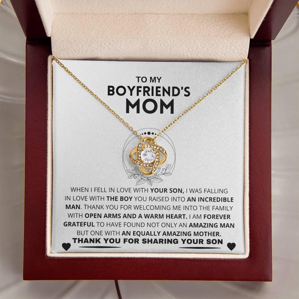 Boyfriend's Mom Gift-Forever Grateful- Love Knot Necklace - Charming Family Gift