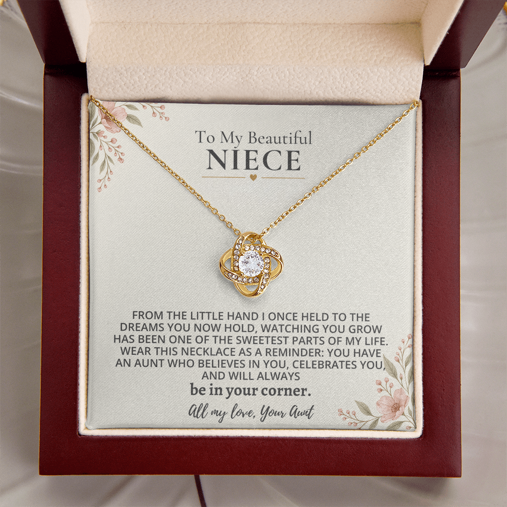 To My Beautiful Niece - Love Knot Necklace Gift Set