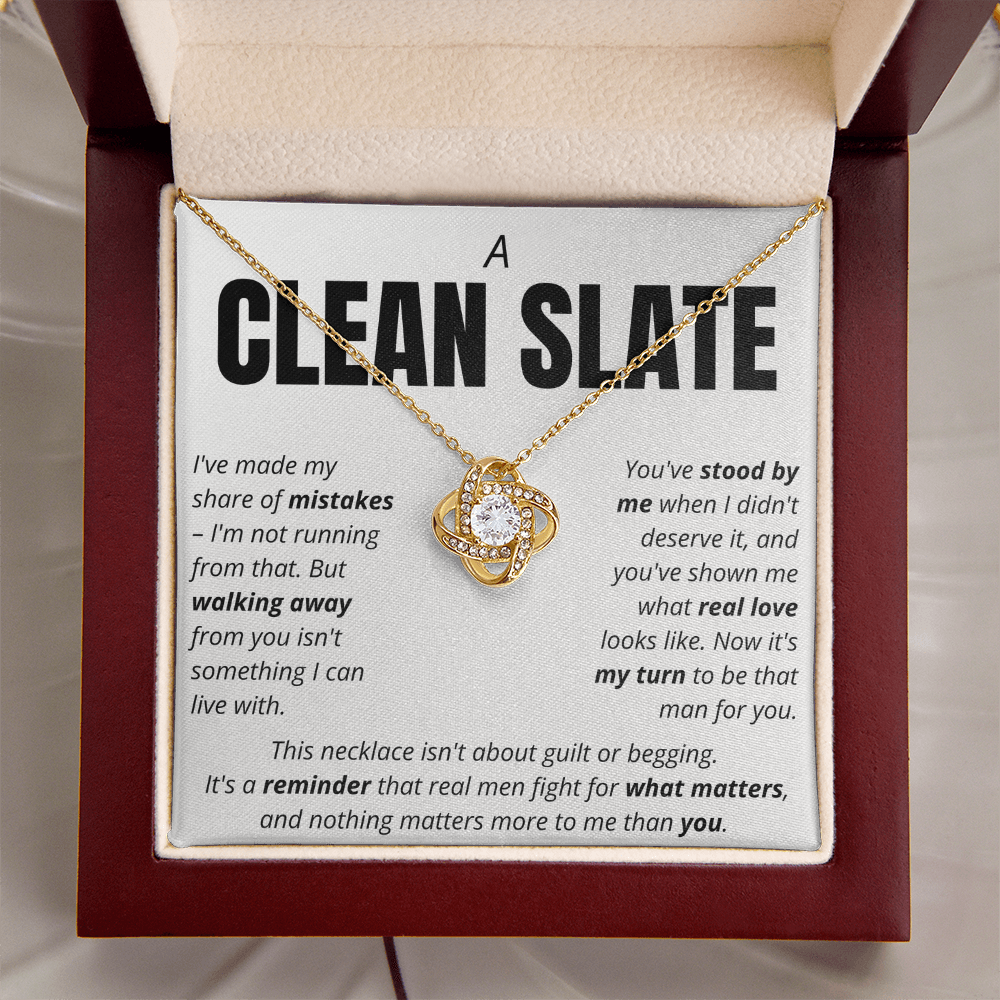 “A Clean Slate” Love Knot Necklace – Apology & Reconciliation Gift for Her
