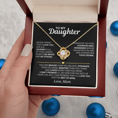 To My Daughter - From Mom - Love Knot Necklace Gift Set