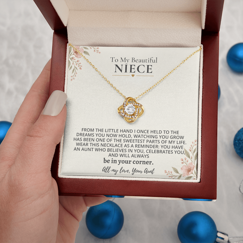 To My Beautiful Niece - Love Knot Necklace Gift Set