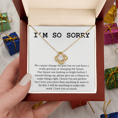I'm So Sorry - Love Knot Necklace Gift Set