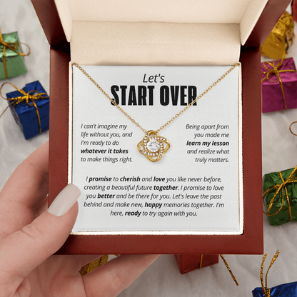 Let's Start Over Necklace for Her – I'm Sorry Love Knot Second Chance Gift