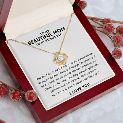 Mother Of The Bride Gift (You Held My Hand) Love Knot Necklace