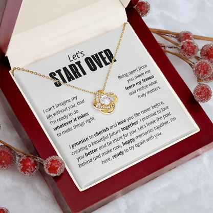 Let's Start Over Necklace for Her – I'm Sorry Love Knot Second Chance Gift