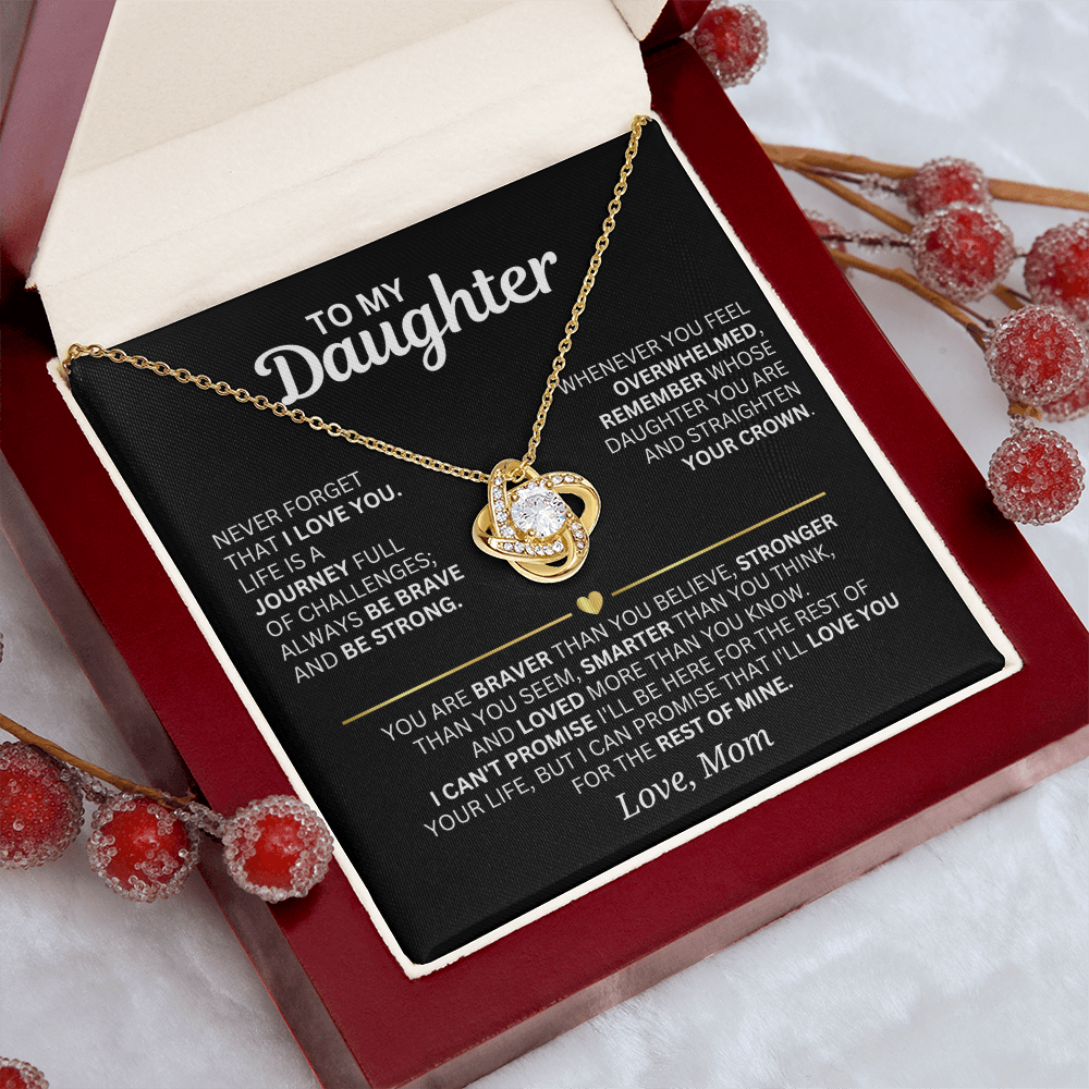 To My Daughter - From Mom - Love Knot Necklace Gift Set