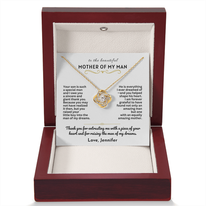 To The Mother Of My Man - Love Knot Necklace Gift Set