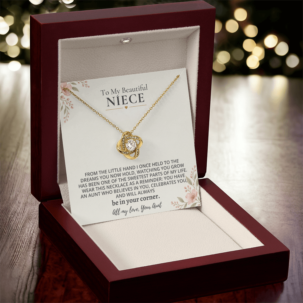 To My Beautiful Niece - Love Knot Necklace Gift Set