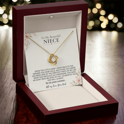 To My Beautiful Niece - Love Knot Necklace Gift Set