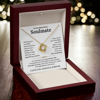 To My Soulmate - "You Are Special To Me" Love Knot Necklace Gift Set - CFG450