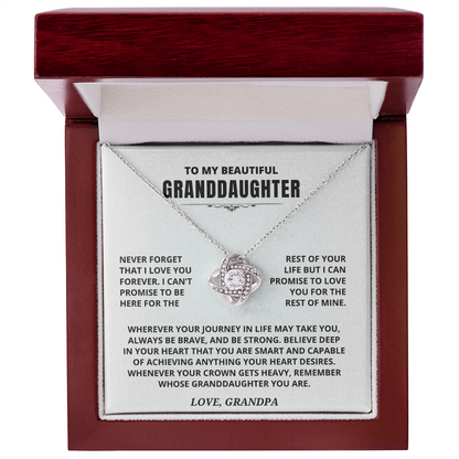 To My Granddaughter Gift From Grandpa, "Never Forget That I Love You"