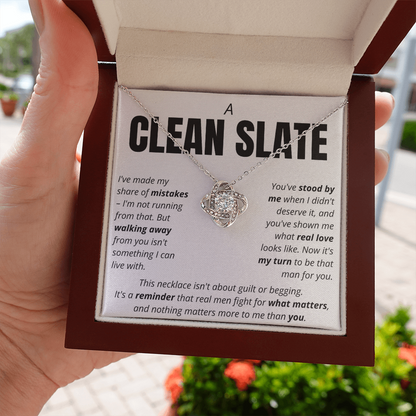 “A Clean Slate” Love Knot Necklace – Apology & Reconciliation Gift for Her